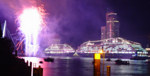 HAL Cruise Ships in Rotterdam with Fireworks